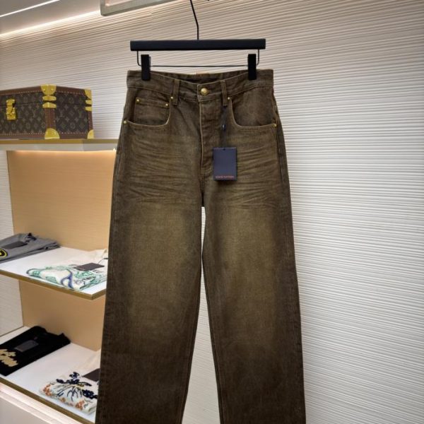 designer,replica,clothing,fake,1:1,lv,luxury,high quality LOUIS VUITTON Pocket Letter Embroidered Trucker Jeans (5BKHH)