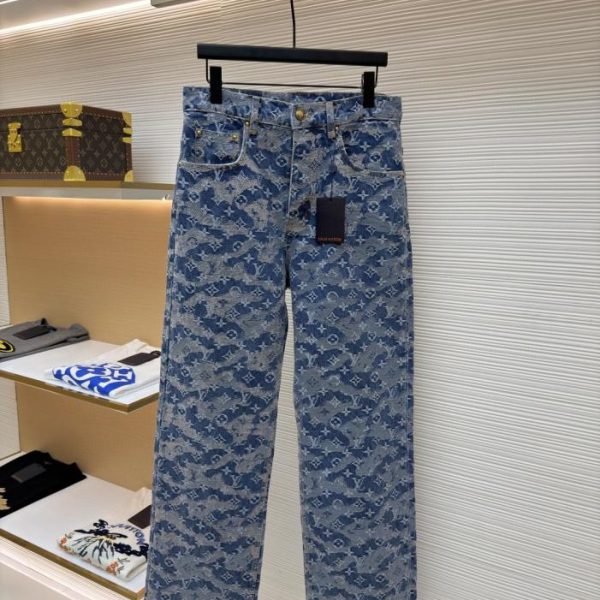 designer,replica,clothing,fake,1:1,lv,luxury,high quality LOUIS VUITTON Lettering Jacquard Jeans (4V6GW)