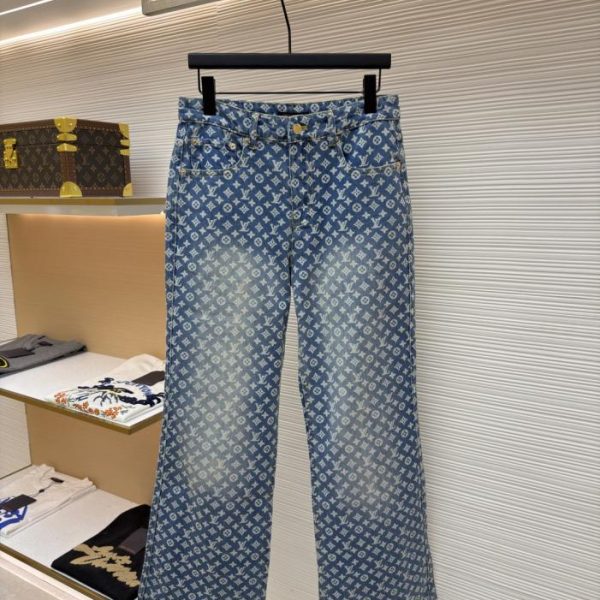 designer,replica,clothing,fake,1:1,lv,luxury,high quality LOUIS VUITTON All-over Print Flare Jeans (6II8D)