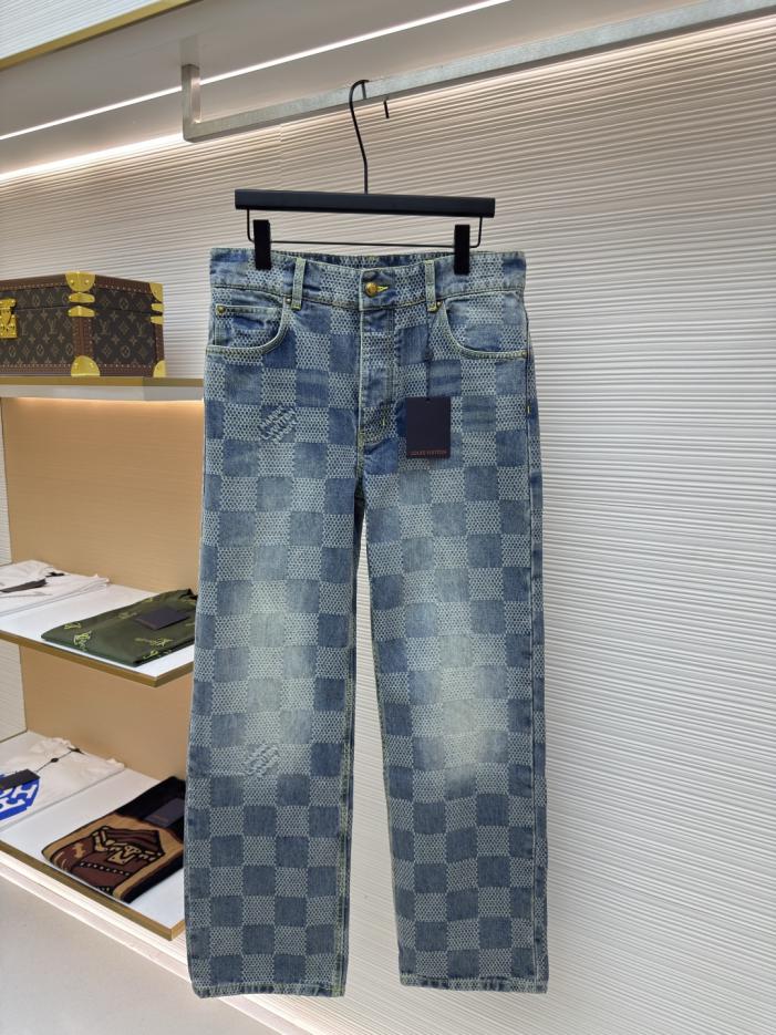 designer,replica,clothing,fake,1:1,lv,luxury,high quality LOUIS VUITTON Wide-Leg Checkered Jeans (3TOME) designer,replica,clothing,fake,1:1,lv,luxury,high quality LOUIS VUITTON Wide-Leg Checkered Jeans (3TOME)