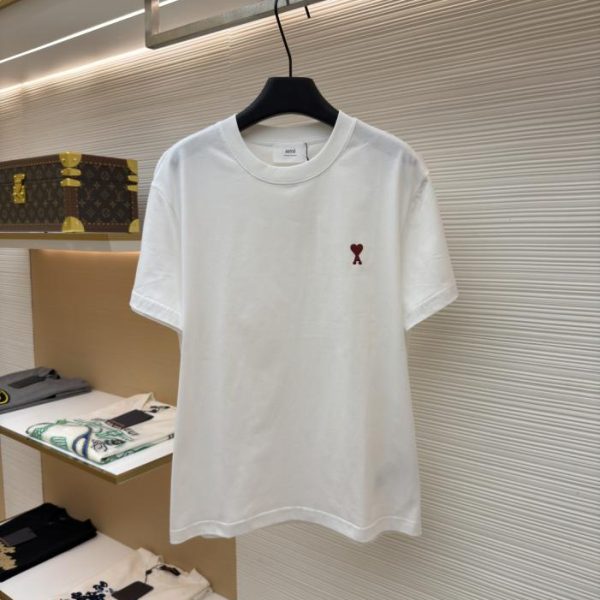 designer,replica,clothing,fake,1:1,lv,luxury,high quality Ami logo embroidered short-sleeved T-shirt, item number 1683032-X90 (VTB2T)