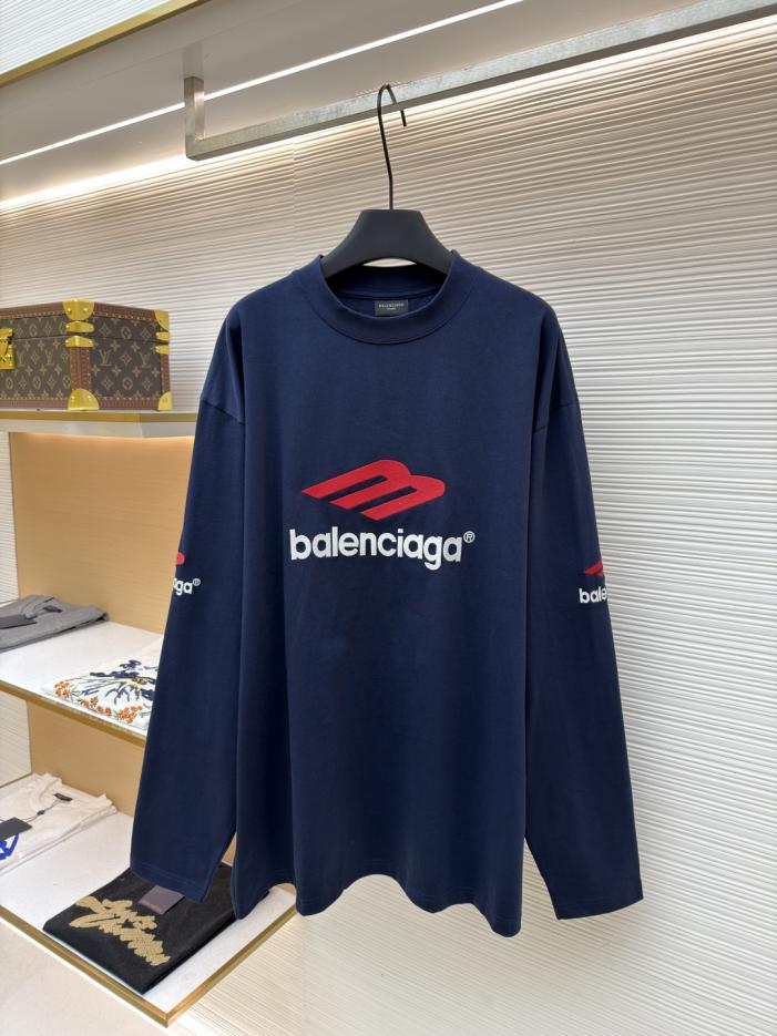 designer,replica,clothing,fake,1:1,lv,luxury,high quality Balenciaga letter embroidered crew neck long-sleeved shirt, item number 1681821-A50(HLKK0) designer,replica,clothing,fake,1:1,lv,luxury,high quality Balenciaga letter embroidered crew neck long-sleeved shirt, item number 1681821-A50(HLKK0)