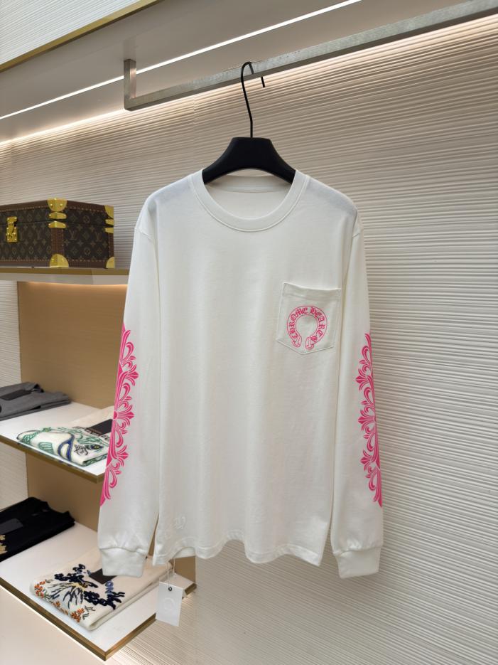 designer,replica,clothing,fake,1:1,lv,luxury,high quality Chrome Hearts Pink Long-Sleeve T-Shirt with Cross Vine Design and Horseshoe Design on the Back, Item No. 1683003-A60(GNR6H) designer,replica,clothing,fake,1:1,lv,luxury,high quality Chrome Hearts Pink Long-Sleeve T-Shirt with Cross Vine Design and Horseshoe Design on the Back, Item No. 1683003-A60(GNR6H)
