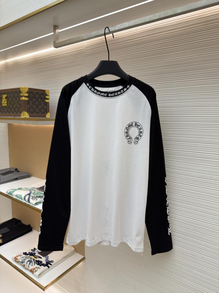 designer,replica,clothing,fake,1:1,lv,luxury,high quality Chrome Hearts classic black and white color-blocked long-sleeved shirt, style code 1683005-A60(V70KR). designer,replica,clothing,fake,1:1,lv,luxury,high quality Chrome Hearts classic black and white color-blocked long-sleeved shirt, style code 1683005-A60(V70KR).