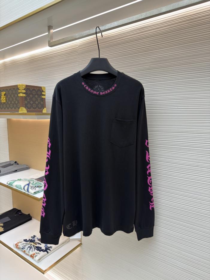 designer,replica,clothing,fake,1:1,lv,luxury,high quality Chrome Hearts long-sleeved shirt with a fuchsia neckline, item number 1682999-A60(TSOQ3) designer,replica,clothing,fake,1:1,lv,luxury,high quality Chrome Hearts long-sleeved shirt with a fuchsia neckline, item number 1682999-A60(TSOQ3)
