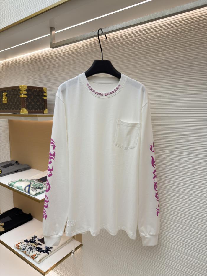 designer,replica,clothing,fake,1:1,lv,luxury,high quality Chrome Hearts long-sleeved shirt with a fuchsia neckline, item number 1683000-A60(2DTH8). designer,replica,clothing,fake,1:1,lv,luxury,high quality Chrome Hearts long-sleeved shirt with a fuchsia neckline, item number 1683000-A60(2DTH8).