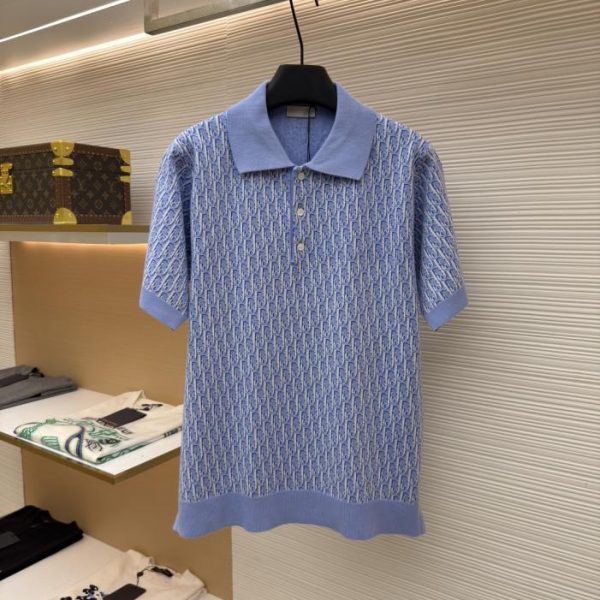 designer,replica,clothing,fake,1:1,lv,luxury,high quality Dior jacquard knit polo shirt, item number 1683188-B10(RWB5L)
