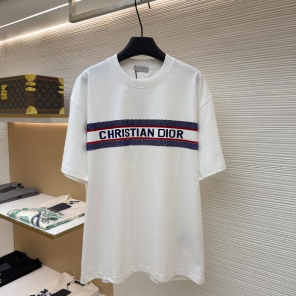 designer,replica,clothing,fake,1:1,lv,luxury,high quality Dior striped letter print short-sleeved T-shirt, item number 1683031-X90 (72X78).