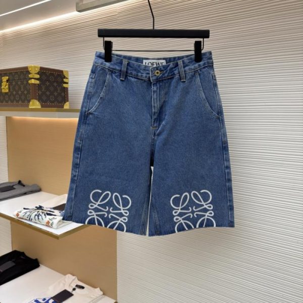 designer,replica,clothing,fake,1:1,lv,luxury,high quality Loewe Anagram Denim Shorts, Style Code 1682375-B35(8UXSV)