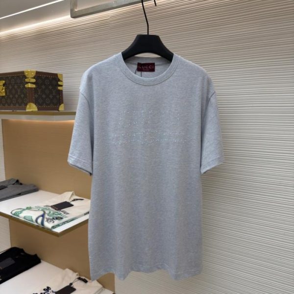 designer,replica,clothing,fake,1:1,lv,luxury,high quality Gucci Rhinestone Logo Short-Sleeve T-Shirt, Item No. 1683212-A05(7X0V6)