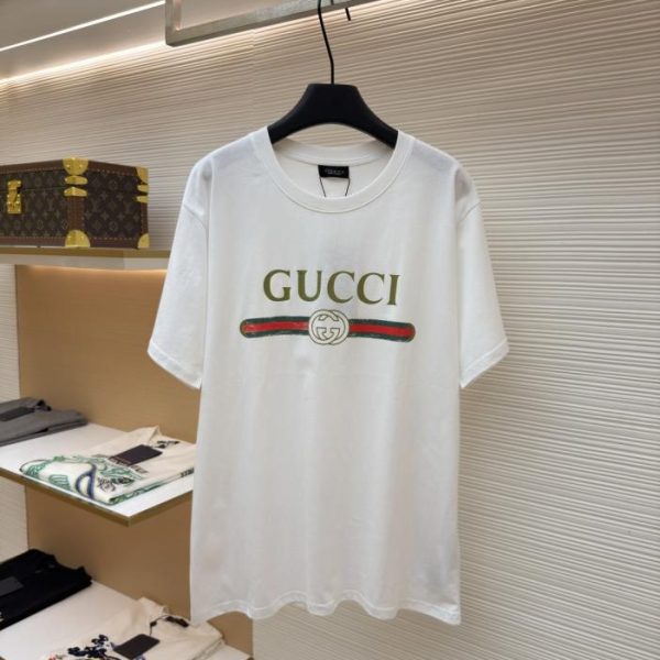 designer,replica,clothing,fake,1:1,lv,luxury,high quality Gucci oversized logo printed belt classic short-sleeved T-shirt, item number 1683107-X80(0GYQ7)