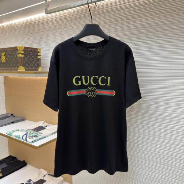 designer,replica,clothing,fake,1:1,lv,luxury,high quality Gucci oversized logo printed belt classic short-sleeved T-shirt, style number 1683105-X80(06SSC)
