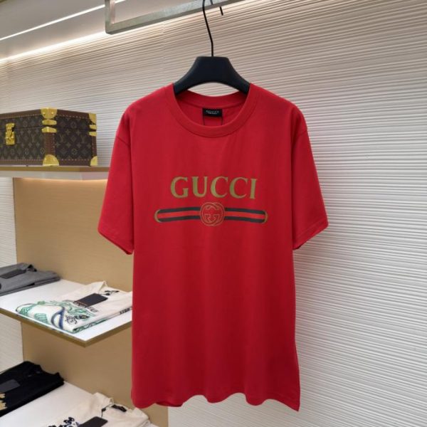 designer,replica,clothing,fake,1:1,lv,luxury,high quality Gucci oversized logo printed belt classic short-sleeved T-shirt, style number 1683106-X80(5YZL7)