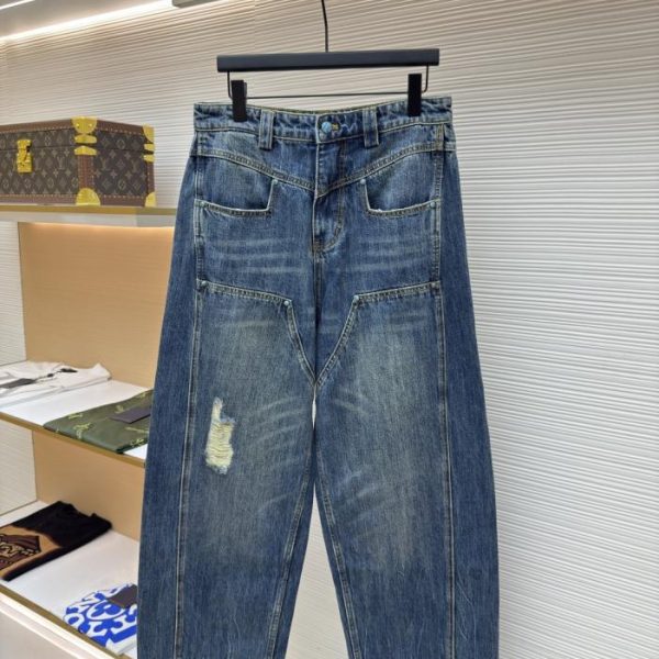 designer,replica,clothing,fake,1:1,lv,luxury,high quality LOUIS VUITTON Turquoise Distressed Work Jeans, Style Code 1680527-B35 (B7MCI)