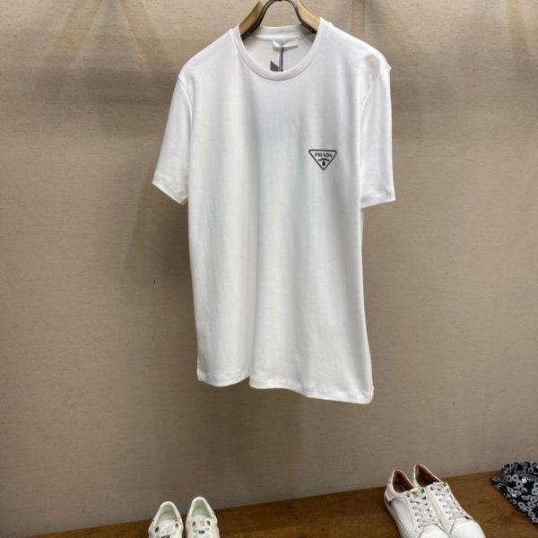 designer,replica,clothing,fake,1:1,lv,luxury,high quality Prada letter print crew neck short-sleeve T-shirt (0UJAN)