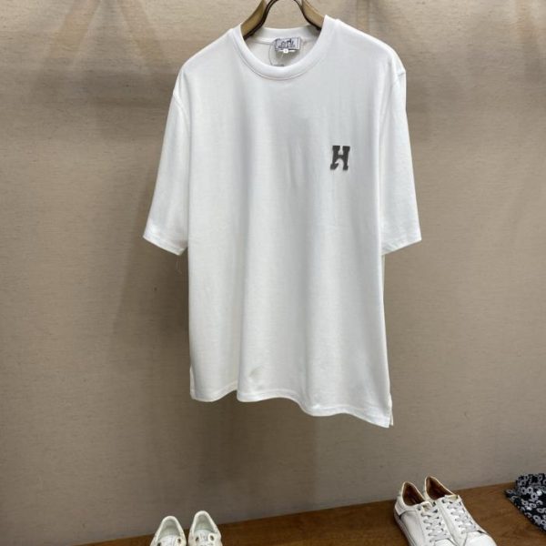 designer,replica,clothing,fake,1:1,lv,luxury,high quality Hamers Genuine Leather Patch Cotton Crew Neck Short Sleeve T-Shirt (DVO92)