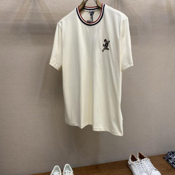 designer,replica,clothing,fake,1:1,lv,luxury,high quality Moncer logo patch embroidered cotton T-shirt (YGCJD)