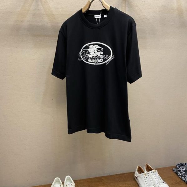 designer,replica,clothing,fake,1:1,lv,luxury,high quality Burberry Patchwork Pony Crew Neck Short-Sleeve T-Shirt Available in Black, White, and Blue (KSFKQ)