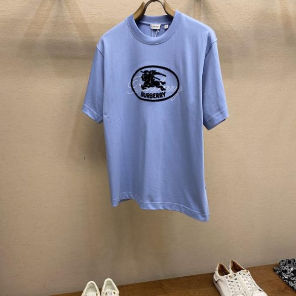 designer,replica,clothing,fake,1:1,lv,luxury,high quality Burberry Patchwork Pony Crew Neck Short-Sleeve T-Shirt Available in Black, White, and Blue (RW8AQ)
