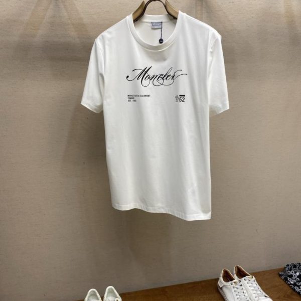 designer,replica,clothing,fake,1:1,lv,luxury,high quality Moncler New Printed Logo Short-Sleeve T-Shirt (NKUNH)