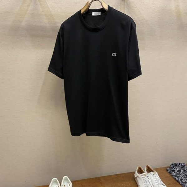 designer,replica,clothing,fake,1:1,lv,luxury,high quality New Dior embroidered logo short-sleeved shirt (Burberry CW)