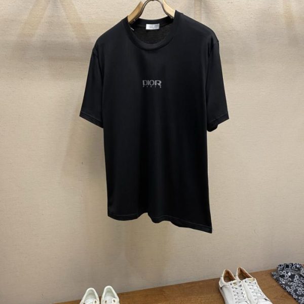 designer,replica,clothing,fake,1:1,lv,luxury,high quality Dior New Embroidered Logo Short-Sleeve T-Shirt (OB21J)