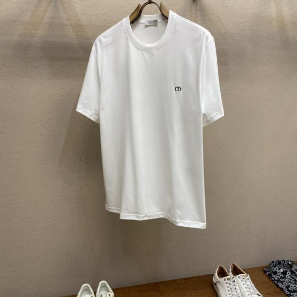 designer,replica,clothing,fake,1:1,lv,luxury,high quality Dior New Embroidered Logo Short-Sleeve T-Shirt (UGUQ2)