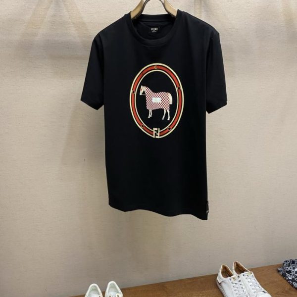 designer,replica,clothing,fake,1:1,lv,luxury,high quality Fendi New Printed Logo Short-Sleeve T-Shirt (XDBXU)