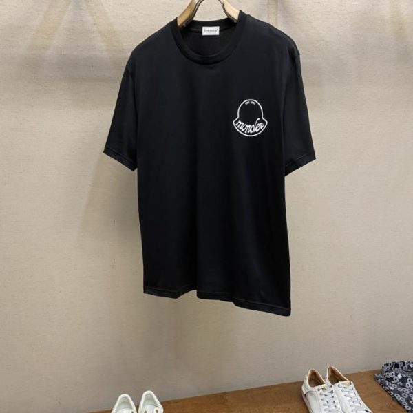 designer,replica,clothing,fake,1:1,lv,luxury,high quality Monlcer New Embroidered Logo Short-Sleeve T-Shirt (RYAK8)
