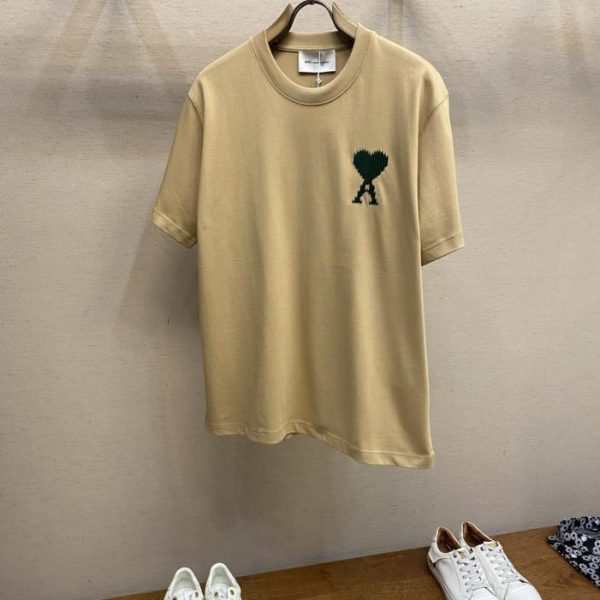 designer,replica,clothing,fake,1:1,lv,luxury,high quality AMI Embroidered Loose Fit Cotton Short-Sleeve T-Shirt (K4YCX)