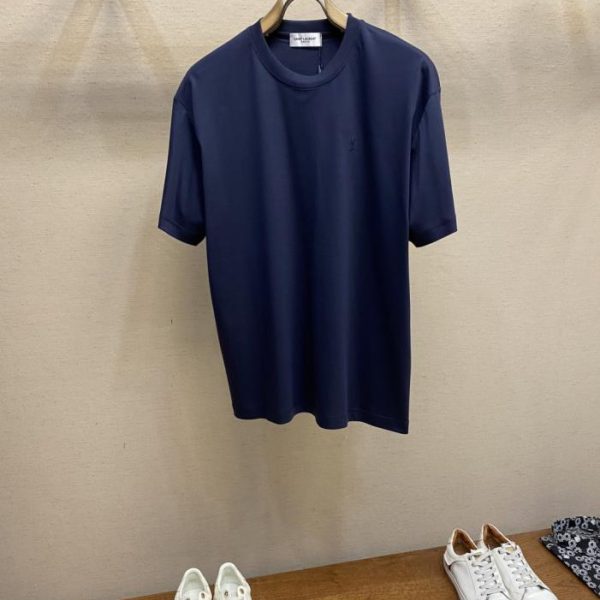 designer,replica,clothing,fake,1:1,lv,luxury,high quality YSL Natural Silk Classic Embroidered T-Shirt (L609V)