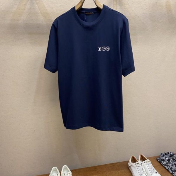designer,replica,clothing,fake,1:1,lv,luxury,high quality LV logo print short-sleeved T-shirt (XSYNN)