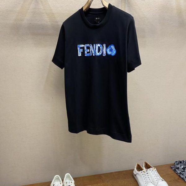 designer,replica,clothing,fake,1:1,lv,luxury,high quality Fendi Early Spring Limited Edition Cotton T-Shirt Collection: Short-Sleeve Crew Neck T-Shirt (2F3GT)