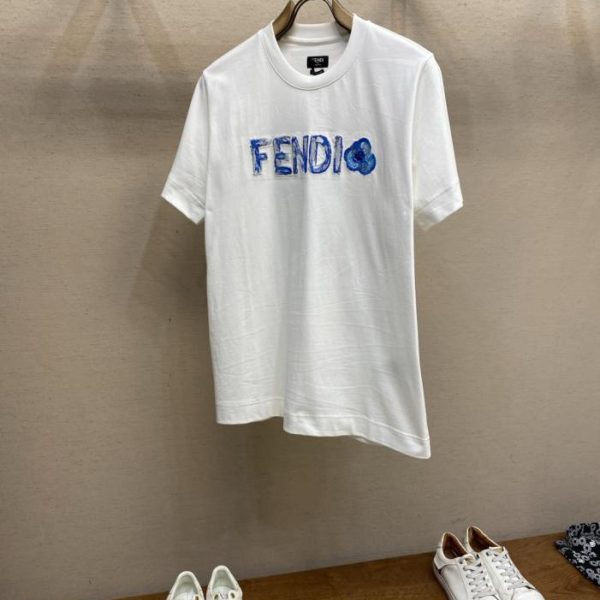 designer,replica,clothing,fake,1:1,lv,luxury,high quality Fendi Early Spring Limited Edition Cotton T-Shirt Collection: Short-Sleeve Crew Neck T-Shirt (E6967)