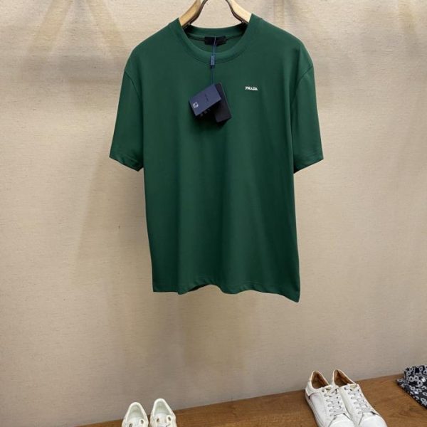 designer,replica,clothing,fake,1:1,lv,luxury,high quality Prada embroidered small letter four-color pure cotton short-sleeved T-shirt (7G2XB)