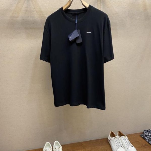 designer,replica,clothing,fake,1:1,lv,luxury,high quality Prada embroidered small letter four-color pure cotton short-sleeved T-shirt (W930W)