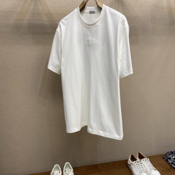 designer,replica,clothing,fake,1:1,lv,luxury,high quality Burberry New 100% Cotton Crew Neck Short-Sleeve T-Shirt with Logo Check Applique Embroidery, Loose Fit, Unisex (4GZGY)