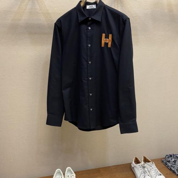 designer,replica,clothing,fake,1:1,lv,luxury,high quality Hernse unisex business casual Oxford cotton long-sleeved shirt (42JCY)