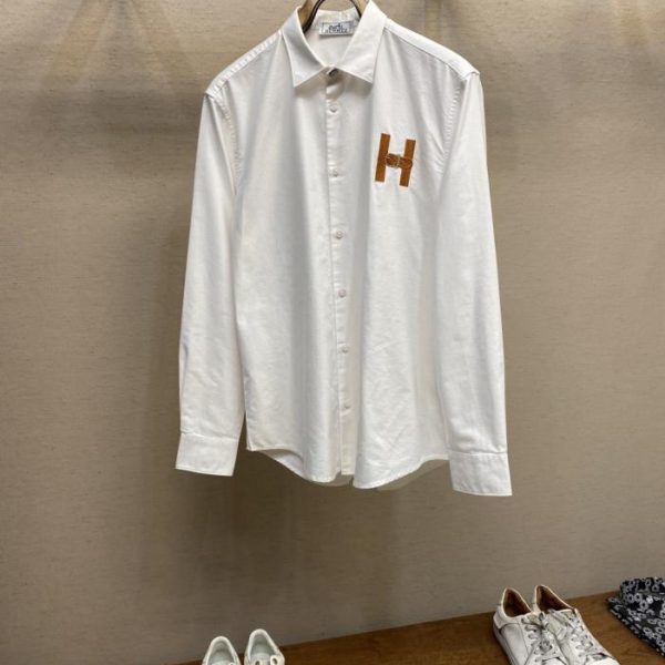 designer,replica,clothing,fake,1:1,lv,luxury,high quality Hernse unisex business casual Oxford cotton long-sleeved shirt (NVSS0)