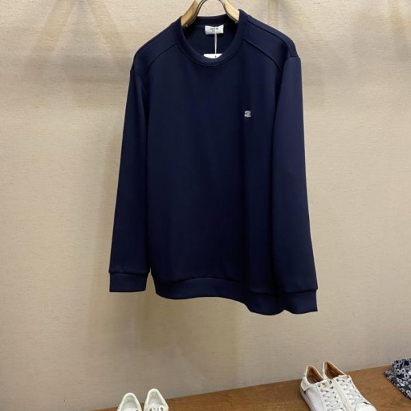 designer,replica,clothing,fake,1:1,lv,luxury,high quality Celine Arc de Triomphe Tricolor Milk Silk Smooth and Skin-Friendly Crew Neck Sweatshirt (AB0XK)