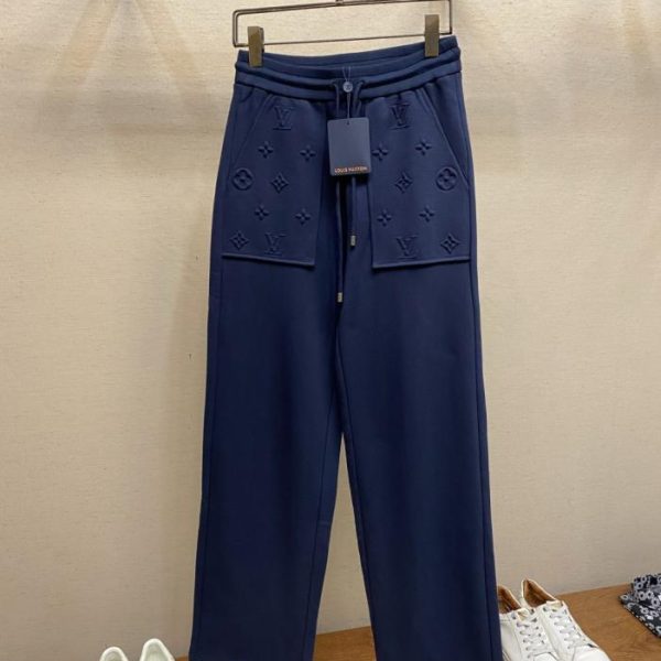 designer,replica,clothing,fake,1:1,lv,luxury,high quality LV Early Spring Monogram Embossed Cotton Casual Trousers (KQM14)