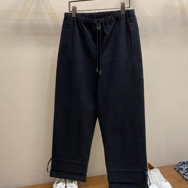 designer,replica,clothing,fake,1:1,lv,luxury,high quality Maison Margiela’s new heavyweight black cotton-linen straight-leg loose-fitting casual pants (XLE5S)