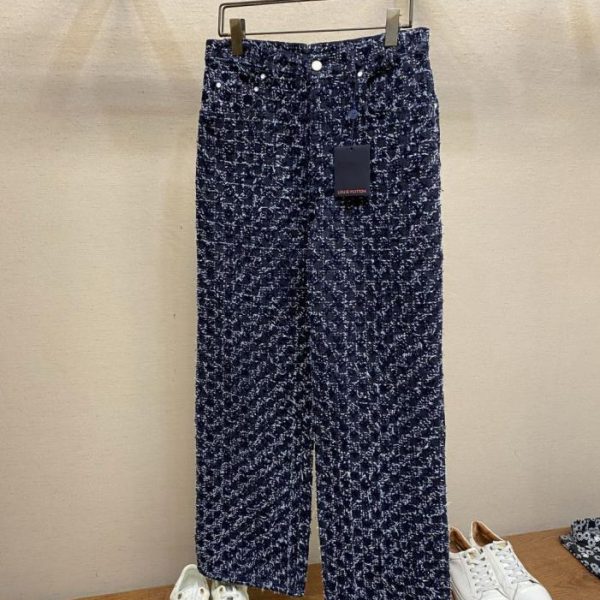 designer,replica,clothing,fake,1:1,lv,luxury,high quality LV fringed jeans (A9FDD)