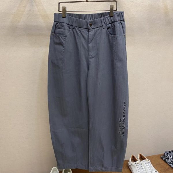 designer,replica,clothing,fake,1:1,lv,luxury,high quality Alexander Wang Textured Gray Letter Pants (A5R4D)
