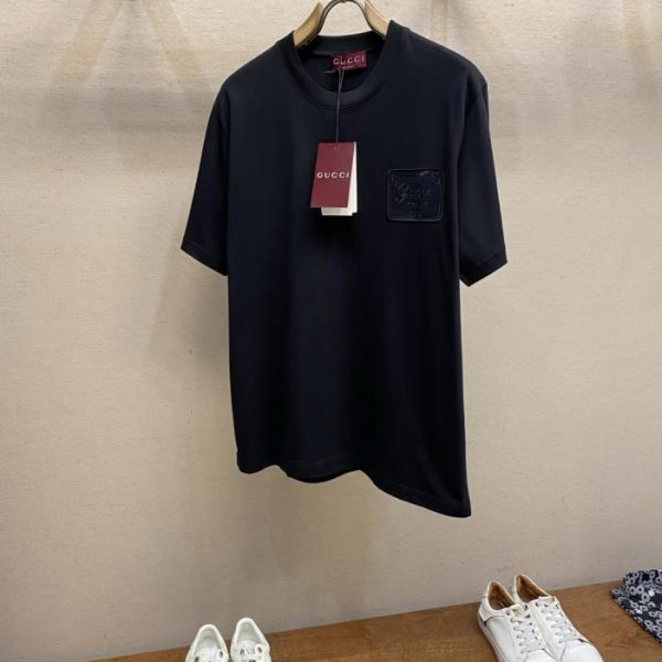 designer,replica,clothing,fake,1:1,lv,luxury,high quality Gucci Early Spring Collection Embroidered Logo Cotton Short-Sleeve T-Shirt (BZINK)