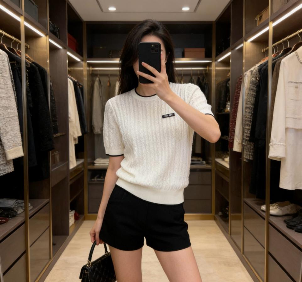 designer,replica,clothing,fake,1:1,lv,luxury,high quality MiuMiu’s latest early spring collection: Crew neck cable knit short-sleeved top (Y4B98) designer,replica,clothing,fake,1:1,lv,luxury,high quality MiuMiu’s latest early spring collection: Crew neck cable knit short-sleeved top (Y4B98)