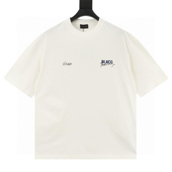 designer,replica,clothing,fake,1:1,lv,luxury,high quality Balenciaga Design Signature Double Ring Print Short-Sleeve T-Shirt (3F42)
