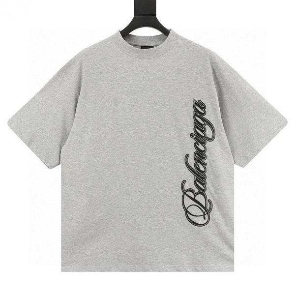 designer,replica,clothing,fake,1:1,lv,luxury,high quality Balenciaga Short-Sleeve T-Shirt with Cursive Lettering on the Side (0549)