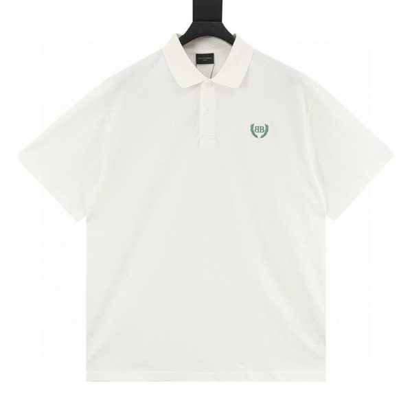 designer,replica,clothing,fake,1:1,lv,luxury,high quality Balenciaga Wheat Ear Embroidered Short-Sleeve Polo Shirt (09FA)