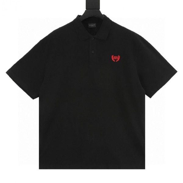 designer,replica,clothing,fake,1:1,lv,luxury,high quality Balenciaga Wheat Ear Embroidered Short-Sleeve Polo Shirt (61EE)